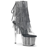 Pleaser ADORE-1017SRS Black Rhinestone Ankle Boots